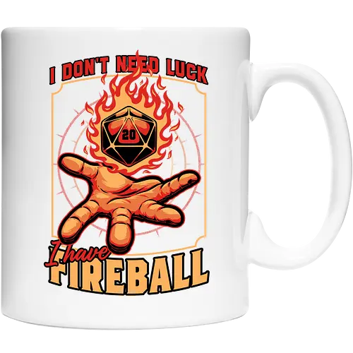 RPG Dice Luck Fireball - Rpg, Role-play, Role-playing, Roleplay Game, Role-playing Game, Roleplaying Game, Critical Hit, Critical, Critical Fail, Critical Success, Dungeon Master, Dungeon, Luck, Nerd, Geek, Adventure, Fantasy, Magic, Ritual, Magical, Wizard, Sorcery, Sorcerer, D20, Pen and Paper, Fireball, Tabletop Game, Tabletop, Tabletop Gaming, Tabletop Rpg, Game Master - Keramiktasse