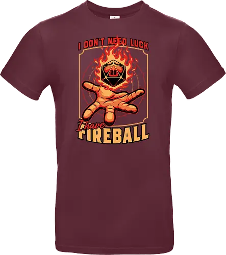 RPG Dice Luck Fireball - Rpg, Role-play, Role-playing, Roleplay Game, Role-playing Game, Roleplaying Game, Critical Hit, Critical, Critical Fail, Critical Success, Dungeon Master, Dungeon, Luck, Nerd, Geek, Adventure, Fantasy, Magic, Ritual, Magical, Wizard, Sorcery, Sorcerer, D20, Pen and Paper, Fireball, Tabletop Game, Tabletop, Tabletop Gaming, Tabletop Rpg, Game Master - Standard T-Shirt