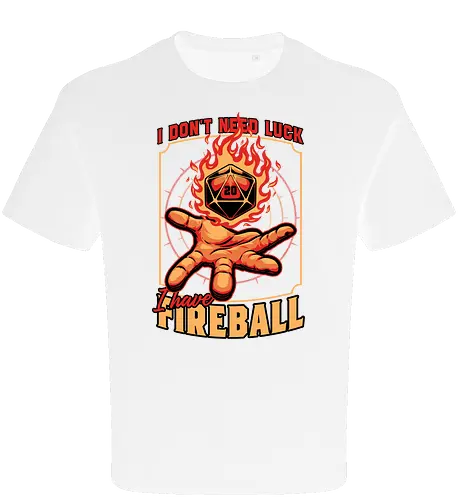RPG Dice Luck Fireball - Rpg, Role-play, Role-playing, Roleplay Game, Role-playing Game, Roleplaying Game, Critical Hit, Critical, Critical Fail, Critical Success, Dungeon Master, Dungeon, Luck, Nerd, Geek, Adventure, Fantasy, Magic, Ritual, Magical, Wizard, Sorcery, Sorcerer, D20, Pen and Paper, Fireball, Tabletop Game, Tabletop, Tabletop Gaming, Tabletop Rpg, Game Master - Oversize T-Shirt