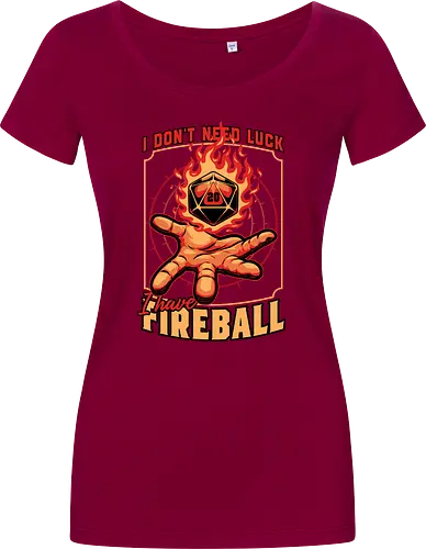 RPG Dice Luck Fireball - Rpg, Role-play, Role-playing, Roleplay Game, Role-playing Game, Roleplaying Game, Critical Hit, Critical, Critical Fail, Critical Success, Dungeon Master, Dungeon, Luck, Nerd, Geek, Adventure, Fantasy, Magic, Ritual, Magical, Wizard, Sorcery, Sorcerer, D20, Pen and Paper, Fireball, Tabletop Game, Tabletop, Tabletop Gaming, Tabletop Rpg, Game Master - Damen T-Shirt