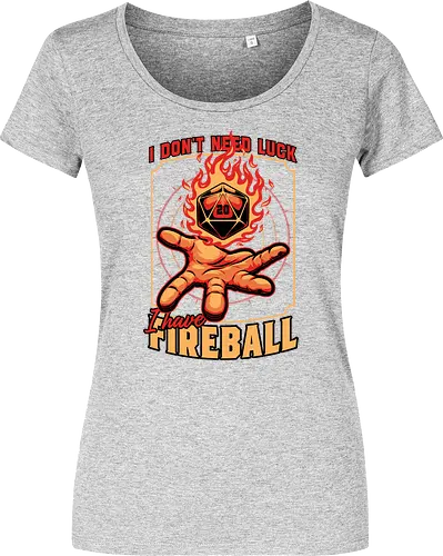RPG Dice Luck Fireball - Rpg, Role-play, Role-playing, Roleplay Game, Role-playing Game, Roleplaying Game, Critical Hit, Critical, Critical Fail, Critical Success, Dungeon Master, Dungeon, Luck, Nerd, Geek, Adventure, Fantasy, Magic, Ritual, Magical, Wizard, Sorcery, Sorcerer, D20, Pen and Paper, Fireball, Tabletop Game, Tabletop, Tabletop Gaming, Tabletop Rpg, Game Master - Damen T-Shirt