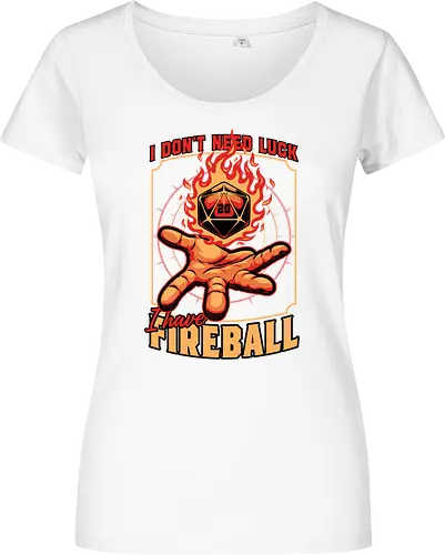 RPG Dice Luck Fireball - Rpg, Role-play, Role-playing, Roleplay Game, Role-playing Game, Roleplaying Game, Critical Hit, Critical, Critical Fail, Critical Success, Dungeon Master, Dungeon, Luck, Nerd, Geek, Adventure, Fantasy, Magic, Ritual, Magical, Wizard, Sorcery, Sorcerer, D20, Pen and Paper, Fireball, Tabletop Game, Tabletop, Tabletop Gaming, Tabletop Rpg, Game Master - Damen T-Shirt