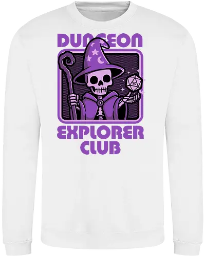 RPG Mage Skull - Rpg, Role-play, Role-playing, Roleplay Game, Role-playing Game, Roleplaying Game, Critical Hit, Critical, Critical Fail, Critical Success, Dungeon Master, Dungeon, Nerd, Geek, Adventure, Fantasy, Magic, Ritual, Magical, Wizard, Sorcery, Sorcerer, D20, Fireball, Tabletop Game, Tabletop, Tabletop Gaming, Tabletop Rpg, Game Master, Exploration, Explorer, Club, Skull, Skeleton, Bones, Bone, Undead - Sweatshirt