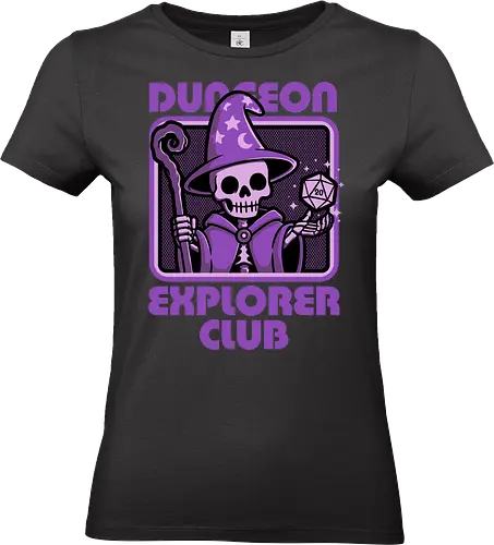 RPG Mage Skull - Rpg, Role-play, Role-playing, Roleplay Game, Role-playing Game, Roleplaying Game, Critical Hit, Critical, Critical Fail, Critical Success, Dungeon Master, Dungeon, Nerd, Geek, Adventure, Fantasy, Magic, Ritual, Magical, Wizard, Sorcery, Sorcerer, D20, Fireball, Tabletop Game, Tabletop, Tabletop Gaming, Tabletop Rpg, Game Master, Exploration, Explorer, Club, Skull, Skeleton, Bones, Bone, Undead - Standard T-Shirt (Frauen)