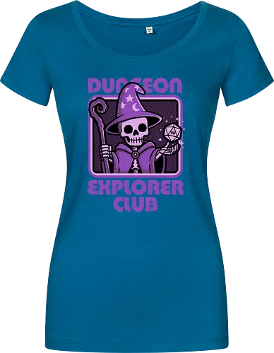 RPG Mage Skull - Rpg, Role-play, Role-playing, Roleplay Game, Role-playing Game, Roleplaying Game, Critical Hit, Critical, Critical Fail, Critical Success, Dungeon Master, Dungeon, Nerd, Geek, Adventure, Fantasy, Magic, Ritual, Magical, Wizard, Sorcery, Sorcerer, D20, Fireball, Tabletop Game, Tabletop, Tabletop Gaming, Tabletop Rpg, Game Master, Exploration, Explorer, Club, Skull, Skeleton, Bones, Bone, Undead - Damen T-Shirt