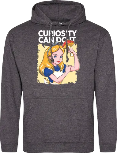 Curiosity Can Do It - A playful fantasy-inspired illustration celebrating curiosity, imagination, and courage through a clever reinterpretation of the iconic motivational poster. - Standard Hoodie