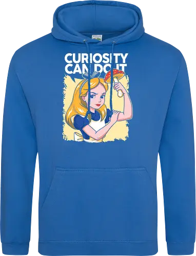 Curiosity Can Do It - A playful fantasy-inspired illustration celebrating curiosity, imagination, and courage through a clever reinterpretation of the iconic motivational poster. - Standard Hoodie