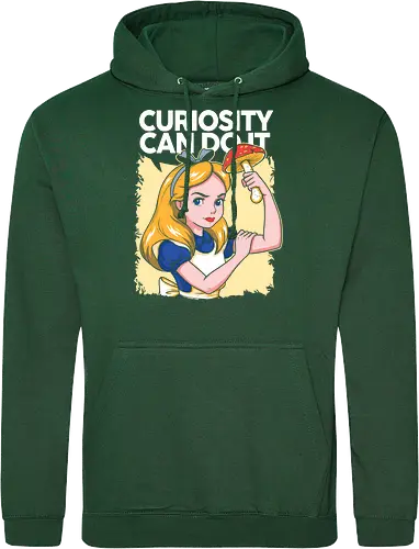 Curiosity Can Do It - A playful fantasy-inspired illustration celebrating curiosity, imagination, and courage through a clever reinterpretation of the iconic motivational poster. - Standard Hoodie