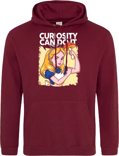 Curiosity Can Do It - A playful fantasy-inspired illustration celebrating curiosity, imagination, and courage through a clever reinterpretation of the iconic motivational poster. - Standard Hoodie