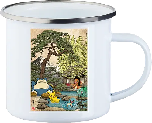 School of witchcraft and wizard woodblock - Emailletasse