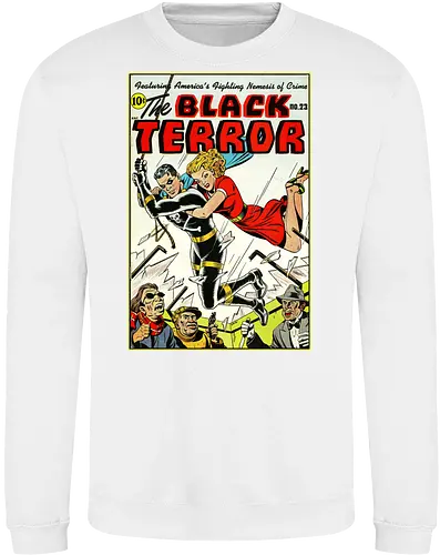 Klassischer Held der 40er - Vintage Comic Kunst, Retro 1940er Cover, Black Terror, Golden Age Comics, klassischer amerikanischer Held, Pulp Comic Kunst, Vintage Superheld, Retro Druck, Comic Sammler, 1940er Kunst, klassische Illustration, Sammler Geschenk, goldenes Zeitalter Comic, Schwarzer Anzug Held, ikonisches Cover, Retro amerikanische Kunst, klassische Popkultur - Sweatshirt