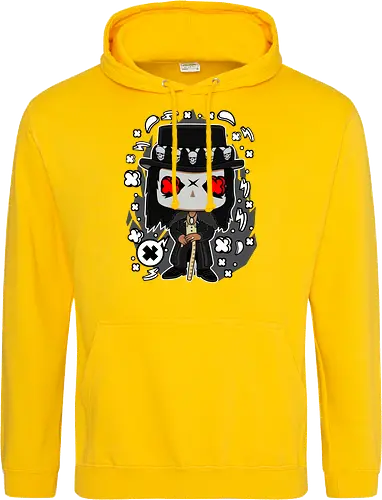 Voodoo-Entität Chibi - dunkle Chibi-Kunst, Voodoo-Entität, Totenkopf-Zylinder, rote Augen, Horror-Druck, übernatürlicher Charakter, Papa Legba, American Horror Story, AHS Coven, Funko Pop, vodu, Geek Horror Kunst, Chibi Sammlerstück, Machtstab, Horror-Fan-Geschenk, mystische Figur, Voodoo-Ästhetik, Horror-Geek-Kleidung, exklusive dunkle Kunst, geheimnisvoller Charakter - Standard Hoodie