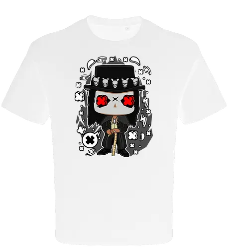 Voodoo-Entität Chibi - dunkle Chibi-Kunst, Voodoo-Entität, Totenkopf-Zylinder, rote Augen, Horror-Druck, übernatürlicher Charakter, Papa Legba, American Horror Story, AHS Coven, Funko Pop, vodu, Geek Horror Kunst, Chibi Sammlerstück, Machtstab, Horror-Fan-Geschenk, mystische Figur, Voodoo-Ästhetik, Horror-Geek-Kleidung, exklusive dunkle Kunst, geheimnisvoller Charakter - Oversize T-Shirt