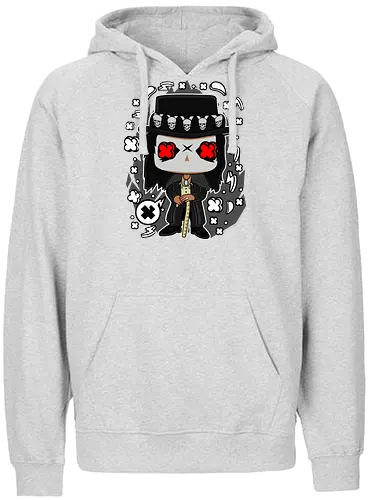 Voodoo-Entität Chibi - dunkle Chibi-Kunst, Voodoo-Entität, Totenkopf-Zylinder, rote Augen, Horror-Druck, übernatürlicher Charakter, Papa Legba, American Horror Story, AHS Coven, Funko Pop, vodu, Geek Horror Kunst, Chibi Sammlerstück, Machtstab, Horror-Fan-Geschenk, mystische Figur, Voodoo-Ästhetik, Horror-Geek-Kleidung, exklusive dunkle Kunst, geheimnisvoller Charakter - Fairtrade Hoodie