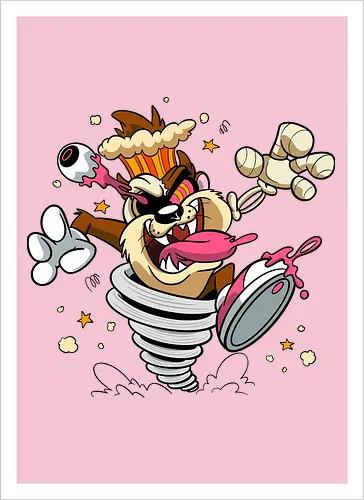 Freaky Wirbelwind Teufel - freaky Wirbelwind Teufel Art, Cartoon Horror Underground, wilder brauner Teufel dunkles Shirt, Horror Cartoon Wirbelwind, Taz, Taz freaky, cartoon horror, Teufel Auge hervorquellend Art, dunkles wildes Pop Art, alternativer freaky Teufel, verrückte Cartoon Mode, chaotischer Teufel Explosion Art, Underground dunkles Geek, Horror Nostalgie 90er Cartoon, Punk Teufel Cartoon, alternative Cartoon Shirt, dunkle Retro Teufel Art, chaotischer Cartoon Wirbelwind - Kunstdruck