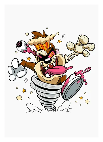 Freaky Wirbelwind Teufel - freaky Wirbelwind Teufel Art, Cartoon Horror Underground, wilder brauner Teufel dunkles Shirt, Horror Cartoon Wirbelwind, Taz, Taz freaky, cartoon horror, Teufel Auge hervorquellend Art, dunkles wildes Pop Art, alternativer freaky Teufel, verrückte Cartoon Mode, chaotischer Teufel Explosion Art, Underground dunkles Geek, Horror Nostalgie 90er Cartoon, Punk Teufel Cartoon, alternative Cartoon Shirt, dunkle Retro Teufel Art, chaotischer Cartoon Wirbelwind - Kunstdruck