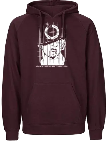 OVERLOAD // white_noise.raw - rrg.exe, legacy hardware, overload, glitch art, colossal head, statue, stuck loading, infinite loading, system error, cyberpunk, techwear, dark art, dark aesthetic, geekwear, streetwear, programmer humor, monochrome, neon cyan, dead pixel, blue screen of death, marble, broken statue - Fairtrade Hoodie
