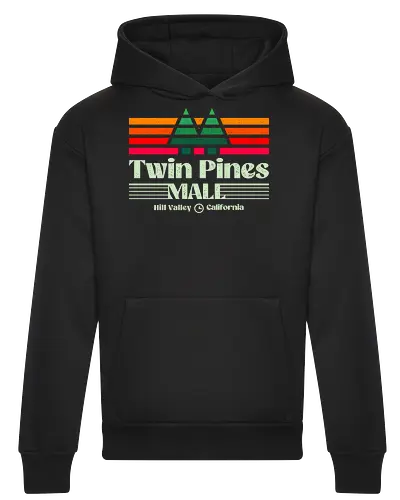 Twin Pines Shopping Mall  - 80s, 1980s, 80s movies, 90s, california, geek, hill valley, movies, nerd, nostalgia, retro, sci fi, time travel, twin pines mall, vintage - Heavyweight Hoodie