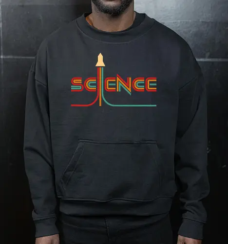 Simply Science - science, curiosity, engineer, geek, minimalist, nerd, physics, retro, rocket, science lover, science student, space, stem, vintage, exploration - Cropped Sweatshirt