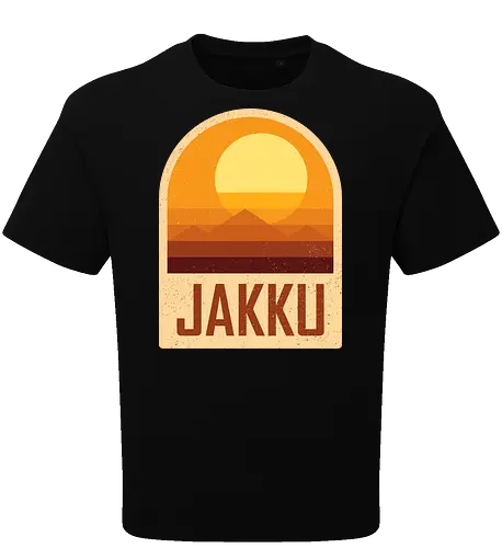 Jakku - Geometric and minimalist series  - Space Opera, 80s, badge, film, galaxy, geometric, landscape, minimalist, outer space, retro, science fiction, space, jakku, movie, scifi - Oversize T-Shirt