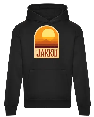 Jakku - Geometric and minimalist series  - Space Opera, 80s, badge, film, galaxy, geometric, landscape, minimalist, outer space, retro, science fiction, space, jakku, movie, scifi - Heavyweight Hoodie