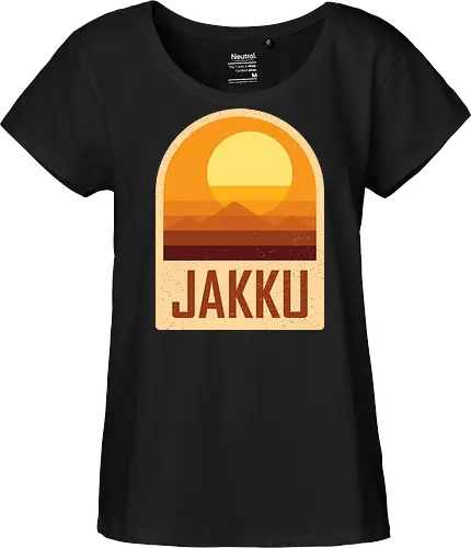 Jakku - Geometric and minimalist series  - Space Opera, 80s, badge, film, galaxy, geometric, landscape, minimalist, outer space, retro, science fiction, space, jakku, movie, scifi - Fairtrade Girl Shirt