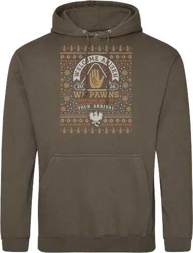 Welcome Arisen Ugly Sweater - dark arisen, dragon, dogma, dragons dogma 2, dragons dogma ii, gransys, rpg, jrpg, fantasy, bitterblack isle, gran soren, riftstone, pawns, video games, gaming, gamer, ugly christmas sweater, ugly sweater, xmas, christmas - Standard Hoodie