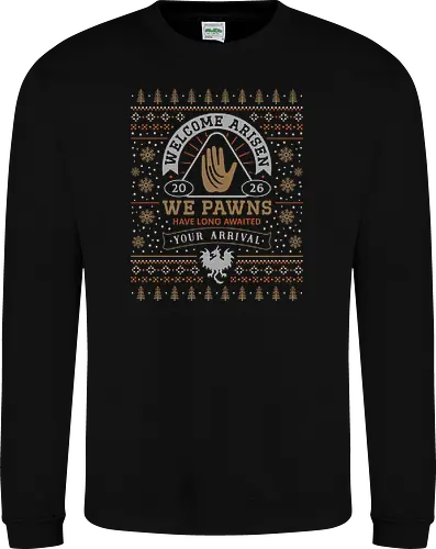 Welcome Arisen Ugly Sweater - dark arisen, dragon, dogma, dragons dogma 2, dragons dogma ii, gransys, rpg, jrpg, fantasy, bitterblack isle, gran soren, riftstone, pawns, video games, gaming, gamer, ugly christmas sweater, ugly sweater, xmas, christmas - Sweatshirt