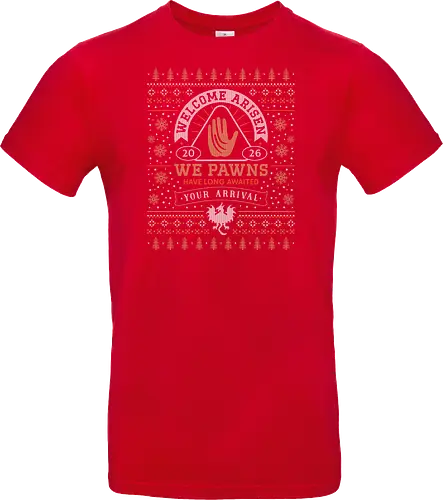 Welcome Arisen Ugly Sweater - dark arisen, dragon, dogma, dragons dogma 2, dragons dogma ii, gransys, rpg, jrpg, fantasy, bitterblack isle, gran soren, riftstone, pawns, video games, gaming, gamer, ugly christmas sweater, ugly sweater, xmas, christmas - Standard T-Shirt