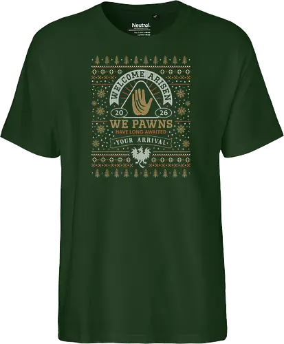 Welcome Arisen Ugly Sweater - dark arisen, dragon, dogma, dragons dogma 2, dragons dogma ii, gransys, rpg, jrpg, fantasy, bitterblack isle, gran soren, riftstone, pawns, video games, gaming, gamer, ugly christmas sweater, ugly sweater, xmas, christmas - Fairtrade T-Shirt