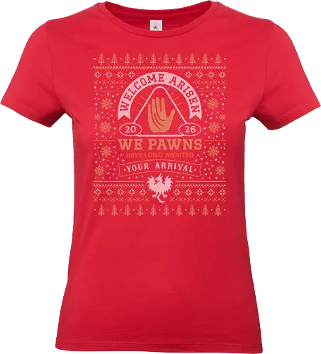 Welcome Arisen Ugly Sweater - dark arisen, dragon, dogma, dragons dogma 2, dragons dogma ii, gransys, rpg, jrpg, fantasy, bitterblack isle, gran soren, riftstone, pawns, video games, gaming, gamer, ugly christmas sweater, ugly sweater, xmas, christmas - Standard T-Shirt (Frauen)