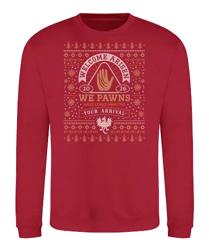 Welcome Arisen Ugly Sweater - dark arisen, dragon, dogma, dragons dogma 2, dragons dogma ii, gransys, rpg, jrpg, fantasy, bitterblack isle, gran soren, riftstone, pawns, video games, gaming, gamer, ugly christmas sweater, ugly sweater, xmas, christmas - Sweatshirt
