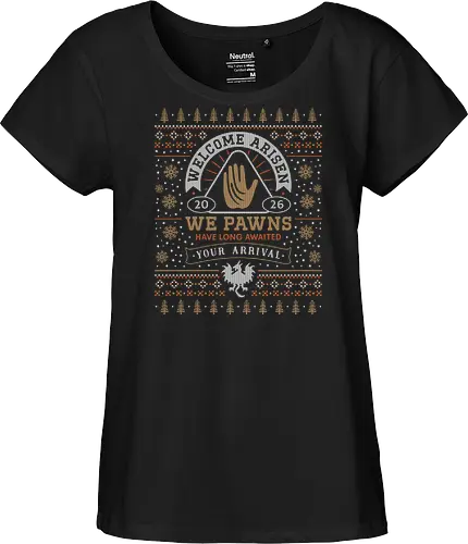 Welcome Arisen Ugly Sweater - dark arisen, dragon, dogma, dragons dogma 2, dragons dogma ii, gransys, rpg, jrpg, fantasy, bitterblack isle, gran soren, riftstone, pawns, video games, gaming, gamer, ugly christmas sweater, ugly sweater, xmas, christmas - Fairtrade Girl Shirt