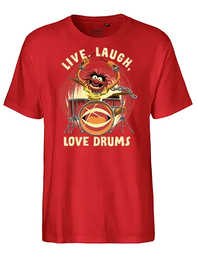Love Drums - puppet, Animal, Mayhem, Drums - Fairtrade T-Shirt