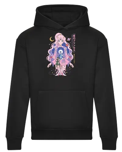 Princess of the Stars: Celestial Guardians - magical girl anime shirt, pastel aesthetic graphic tee, moon princess apparel, shoujo manga streetwear, 90s retro anime clothing, kawaii celestial design, Japanese text aesthetic shirt, anime planetary guardians, fairycore otaku fashion, magical nostalgic merch - Heavyweight Hoodie