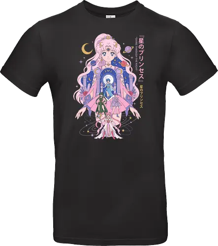 Princess of the Stars: Celestial Guardians - magical girl anime shirt, pastel aesthetic graphic tee, moon princess apparel, shoujo manga streetwear, 90s retro anime clothing, kawaii celestial design, Japanese text aesthetic shirt, anime planetary guardians, fairycore otaku fashion, magical nostalgic merch - Standard T-Shirt
