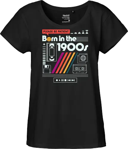 Born in the 1900s - 1900s, cassette tape, coding, computer, developer, floppy disk, funny, geek, internet, movies, music, nerd, nostalgia, programmer, vhs - Fairtrade Girl Shirt