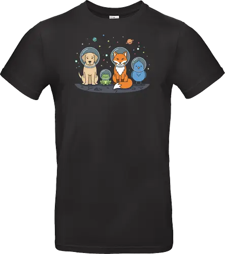 Space Cadets: The Animal Crew - animal astronaut shirt, space animals graphic tee, kawaii galaxy apparel, dog and fox space merch, cute astronomy clothing, kids space exploration shirt, whimsical universe design, pastel galaxy aesthetic tee, funny space crew clothing, animal lovers sci-fi shirt - Standard T-Shirt