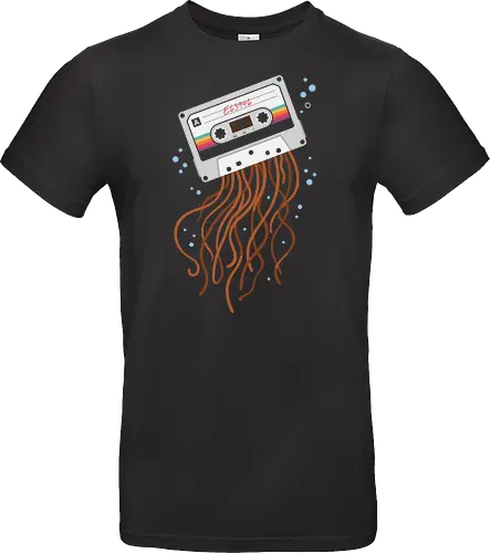 Cassette Jellyfish: Retro Tape Tangled - cassette tape shirt, retro music graphic tee, vintage jellyfish apparel, 80s nostalgia streetwear, unspooled audio tape design, aesthetic music clothing, quirky marine life tee, hipster graphic fashion, surreal art shirt, old school tech merch - Standard T-Shirt