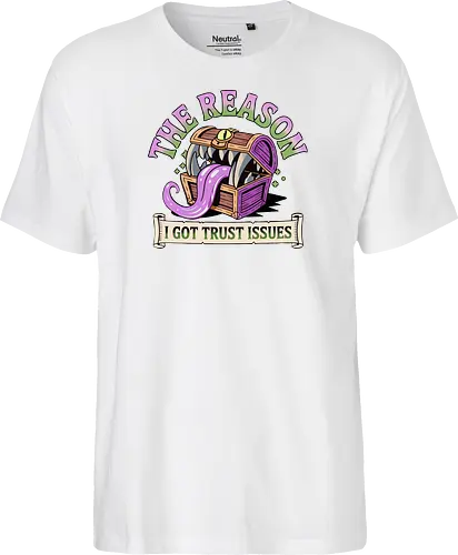 The reason I got trust issues - dnd mimic, trust issues, ttrpg gift, dungeon master, critical role, dnd monster, goblin dice, critical hit - Fairtrade T-Shirt