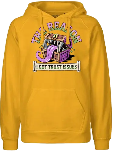 The reason I got trust issues - dnd mimic, trust issues, ttrpg gift, dungeon master, critical role, dnd monster, goblin dice, critical hit - Fairtrade Hoodie
