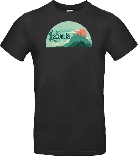 Visit Latveria  - geek, 80s, 90s, castle, comic, doom, kingdom, landscape, latveria, medieval, nerd, nostalgia, retro, travel, villain - Standard T-Shirt