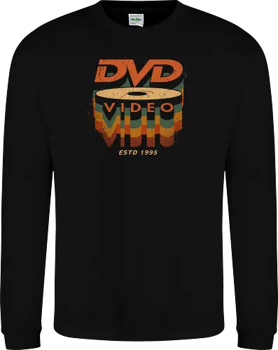 DVD Video 95 - Physical media, real media, dvd, cd, blu ray, digital code, real games, own game, own the game, 90s, 1995, gaming, gamergate - Sweatshirt