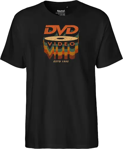 DVD Video 95 - Physical media, real media, dvd, cd, blu ray, digital code, real games, own game, own the game, 90s, 1995, gaming, gamergate - Fairtrade T-Shirt