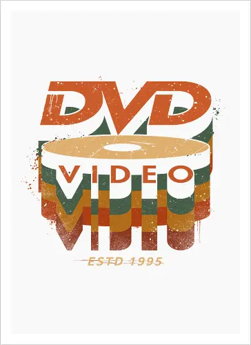 DVD Video 95 - Physical media, real media, dvd, cd, blu ray, digital code, real games, own game, own the game, 90s, 1995, gaming, gamergate - Kunstdruck