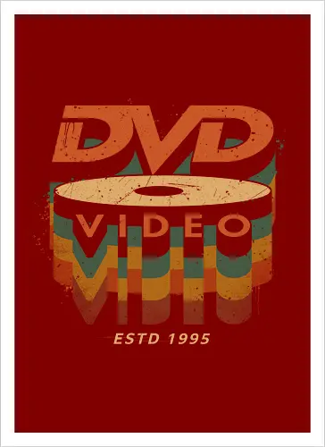 DVD Video 95 - Physical media, real media, dvd, cd, blu ray, digital code, real games, own game, own the game, 90s, 1995, gaming, gamergate - Kunstdruck
