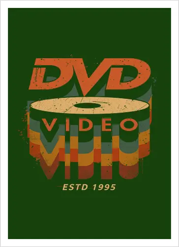 DVD Video 95 - Physical media, real media, dvd, cd, blu ray, digital code, real games, own game, own the game, 90s, 1995, gaming, gamergate - Kunstdruck