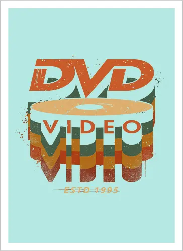 DVD Video 95 - Physical media, real media, dvd, cd, blu ray, digital code, real games, own game, own the game, 90s, 1995, gaming, gamergate - Kunstdruck