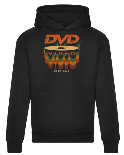 DVD Video 95 - Physical media, real media, dvd, cd, blu ray, digital code, real games, own game, own the game, 90s, 1995, gaming, gamergate - Heavyweight Hoodie