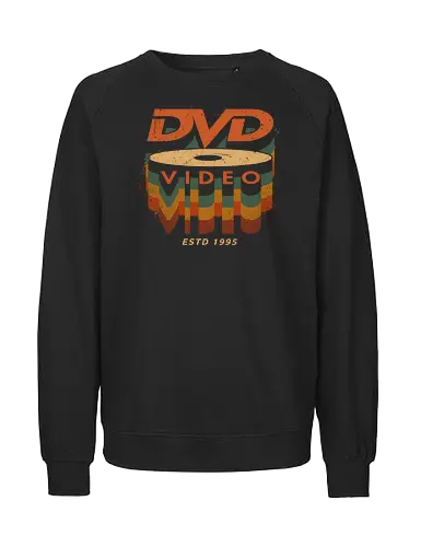 DVD Video 95 - Physical media, real media, dvd, cd, blu ray, digital code, real games, own game, own the game, 90s, 1995, gaming, gamergate - Fairtrade Sweatshirt